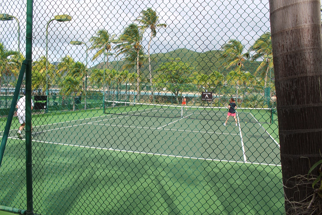 Tennis courts at Curtain Bluff Resort on Antigua
