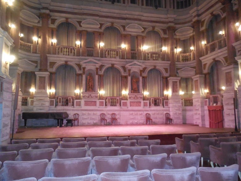 Inside the beautiful Bibiena Theater where Mozart once played