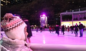 Jude checks out the action at Bryant Park rink in NYC