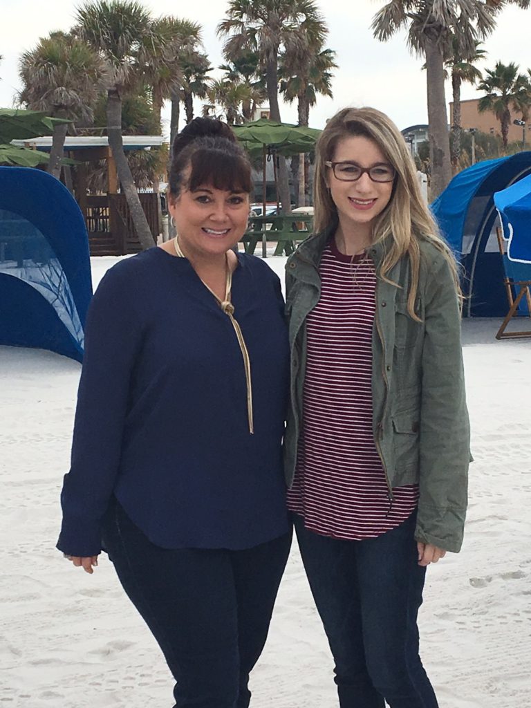 Lisa Chandler and her daughter on Clearwater Beach
