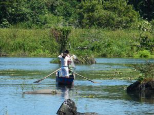 Locals netting fish near Jicaro Island Ecolodge