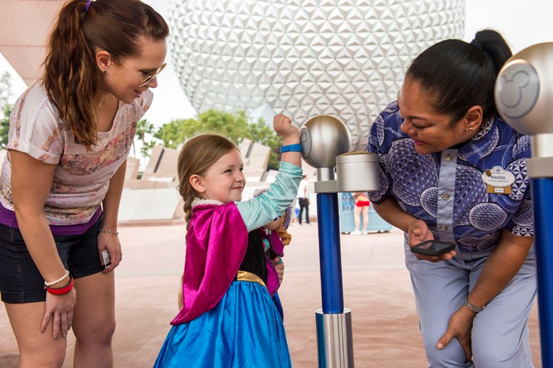Walt Disney World Resort guests use MagicBands 