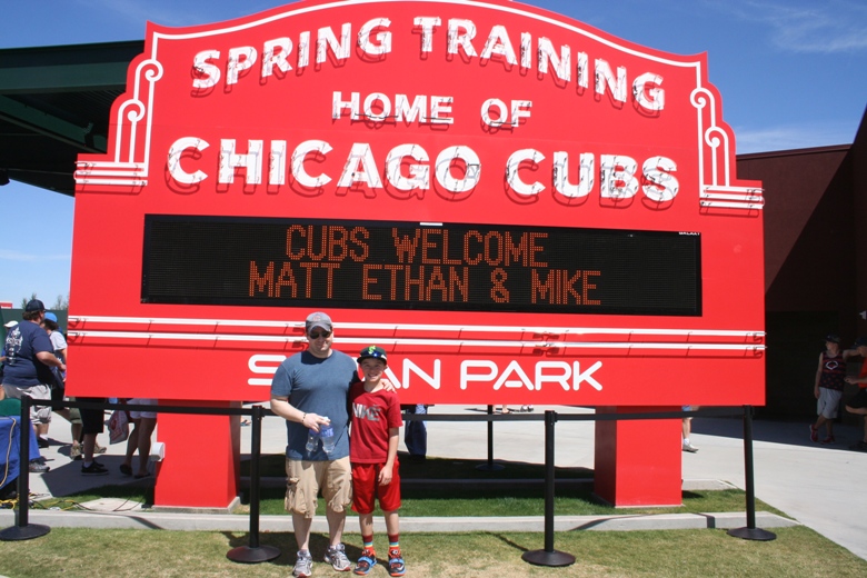Matt and Ethan at Cubs camp
