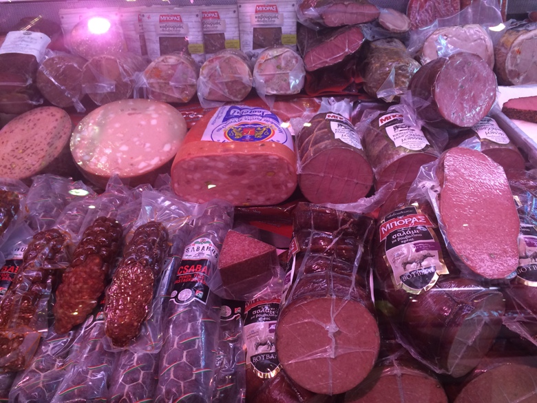 Meats at a Greek Market