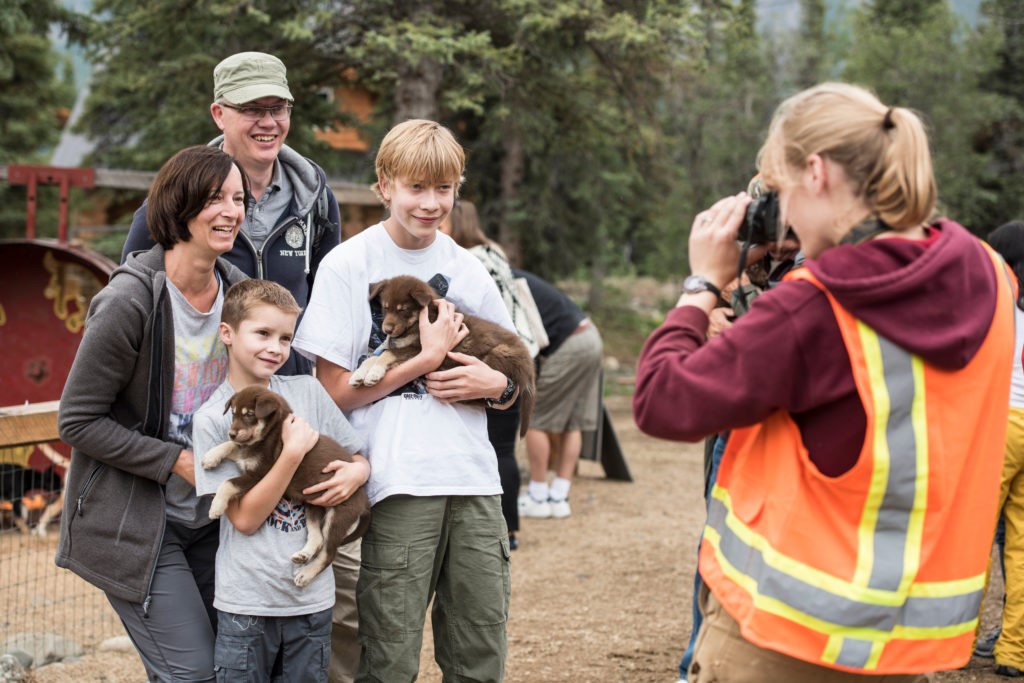 Meet sled dog puppies on a Princess Cruises shore excursion in Alaska. Photo c. Carnival Cruise Lines