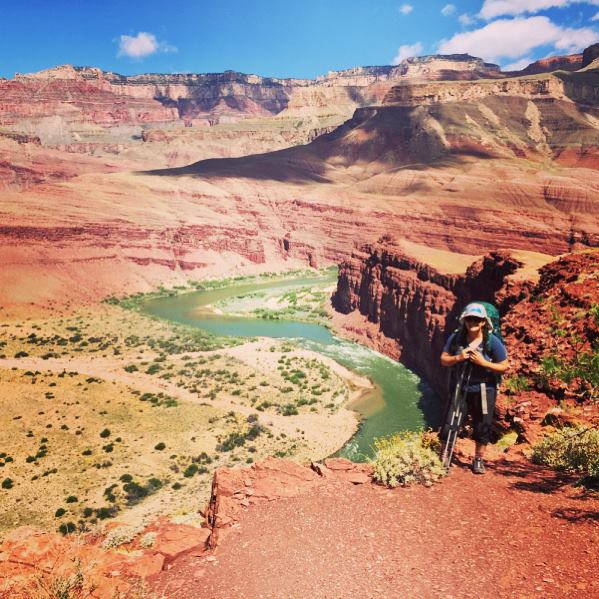 Mel hiking in the Grand Canyon