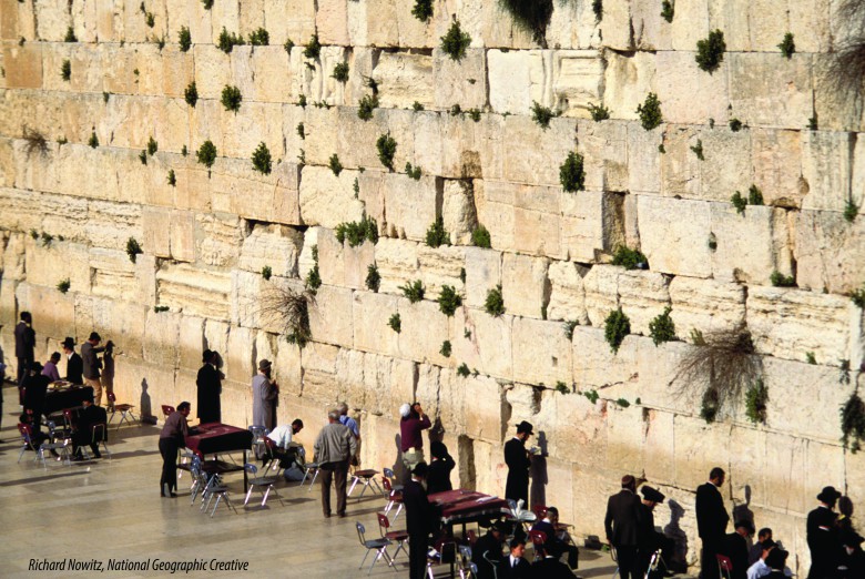 Jews pray at the Western Wall of the Wailing Wall.