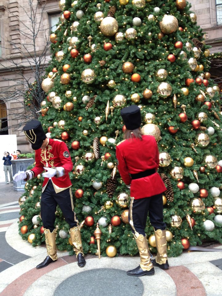 Nutcracker characters in action at Palace Hotel in NYC