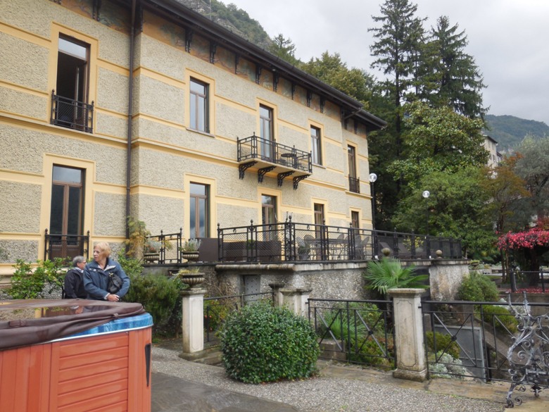Outside Stefano Sioli's villa in Cernobbio