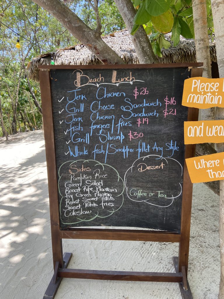 Lunch Menu at Button Beach