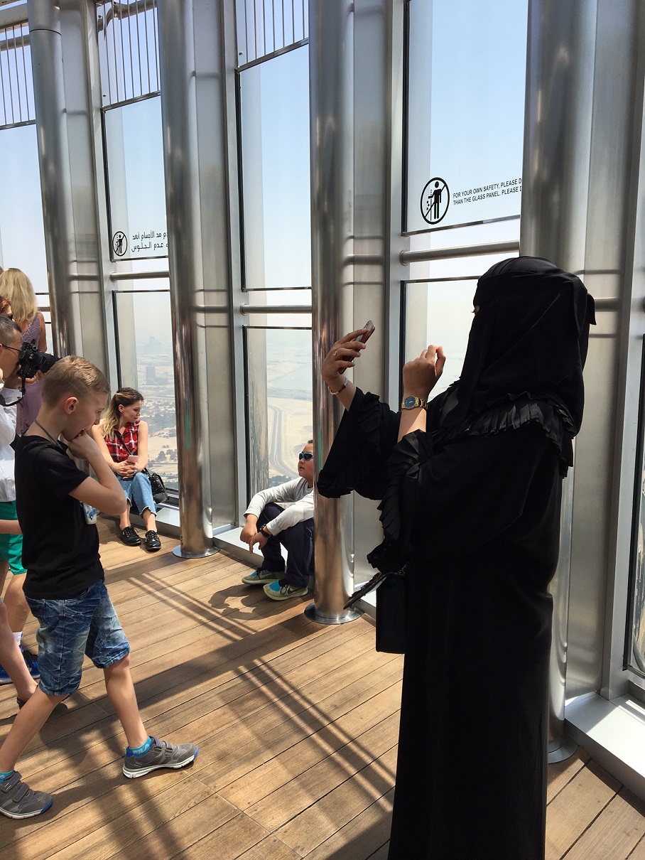 Selfie-taking at the top of the Burg Khalifa