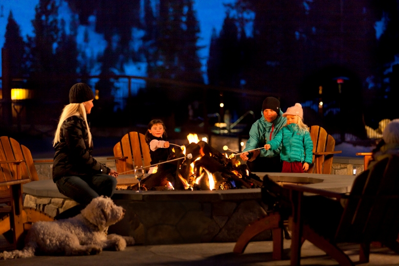 Smores at the fire pit of the Ritz Carlton Northstar California