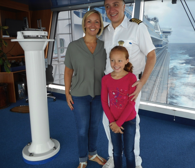 The captain of the Diamond Princess and his family
