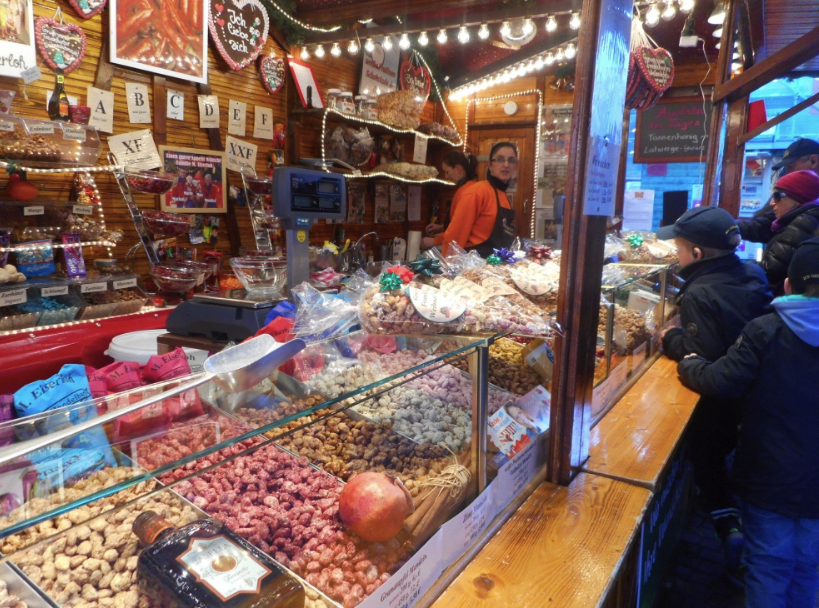 Candied almonds at the Christmas Market in Frankfurt