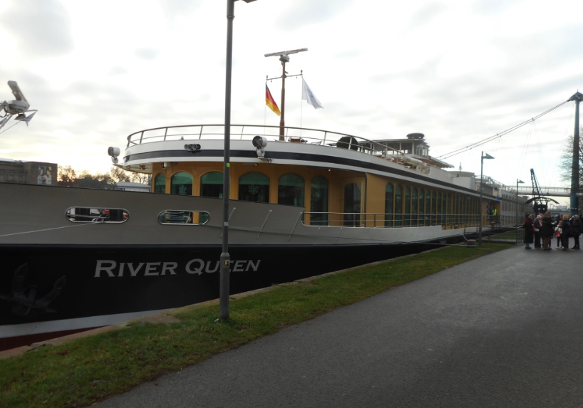 The Uniworld River Queen on the Main River in Frankfurt Germany