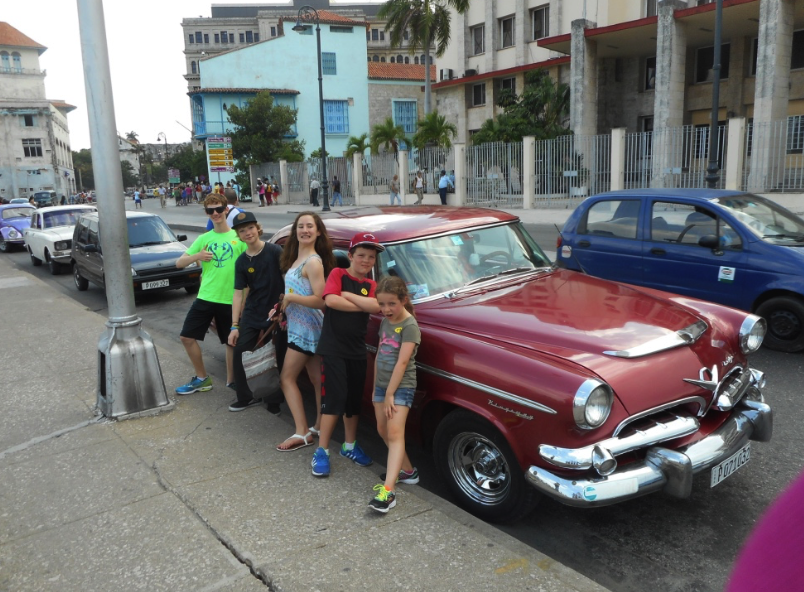 Kids from the Adonia mugging for the camera in Old Havana