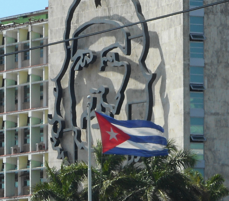 Che Gueverra likeness at Revolutionary Square in Havana