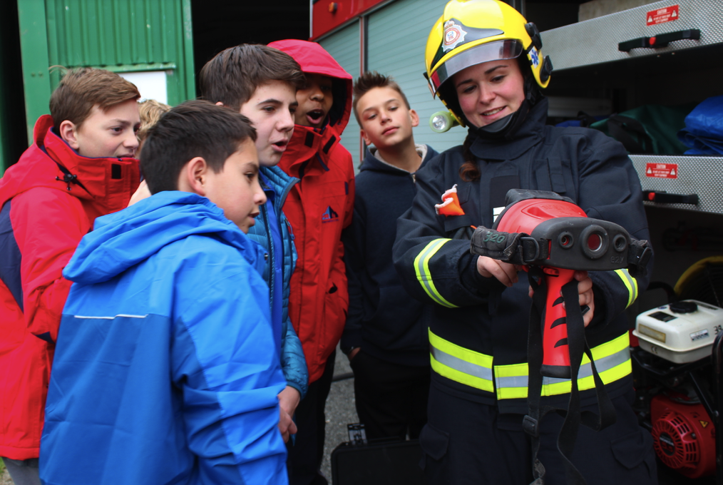 Learning about heat readings at Falkland Island Fire House