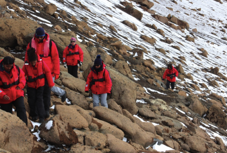 Day One in Antarctica – kids try a spin in the Zodiacs