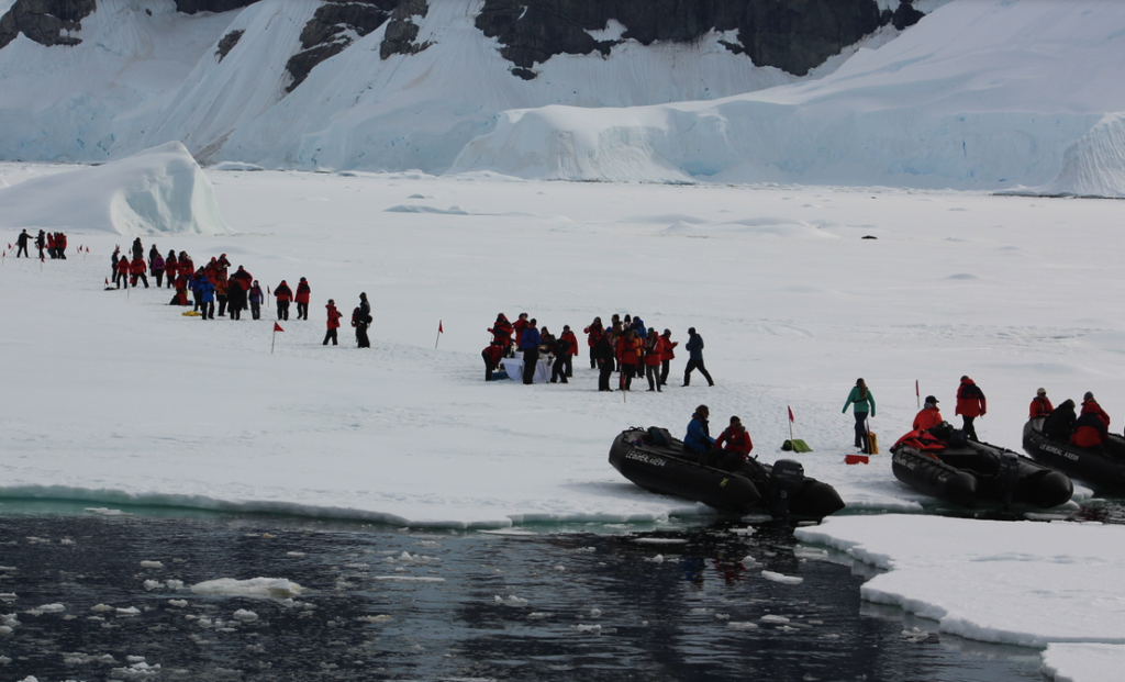 New Years Day excursion on "fast ice" of Wilhelmina Bay Antarctica