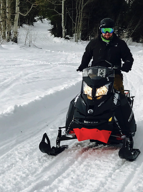 Matt Yemma on snowmobile tour at Vista Verde Guest Ranch