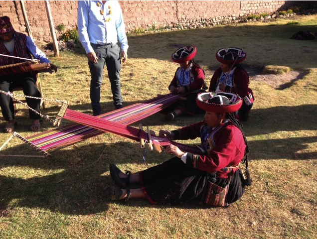 Andean weavers at work