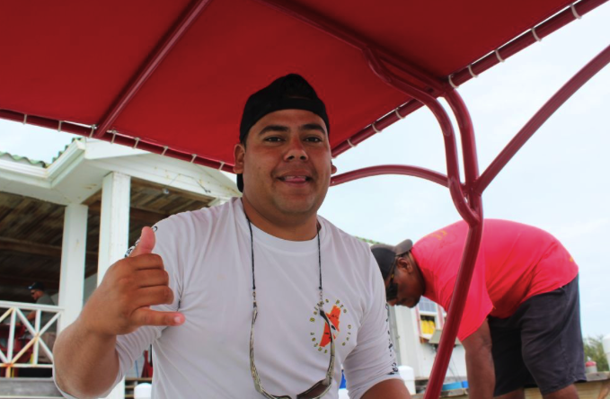 Our guide and snorkeling buddy Bernie Badillo of Belize Pro Dive Center