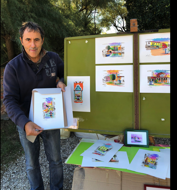 Local artist in Burano