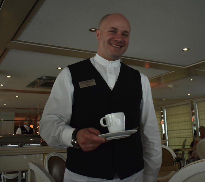 Zarco Georgiev (Bulgaria) always serves with a smile in the dining room