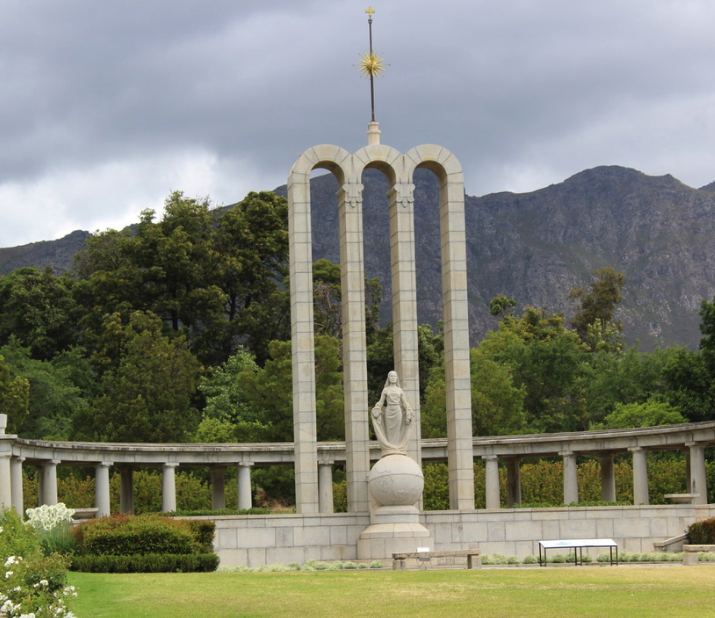 Monument to the French Huguenots who brought winemaking knowledge to South Africa