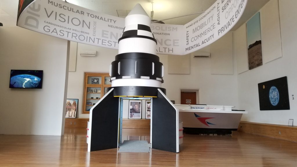 Spaceport America exhibit at the Truth or Consequences Tourist Office in New Mexico.