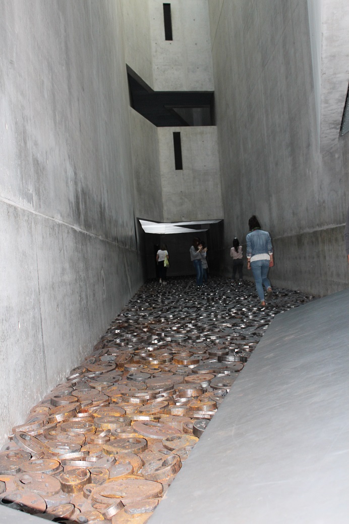 The Fallen Leaves exhibit inside the Jewish Museum of Berlin