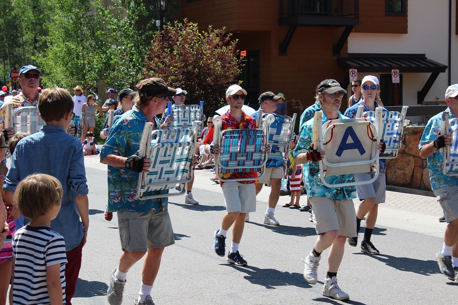 The Precision Lawn Chair Demonstration team in the Vail July 4 Parade