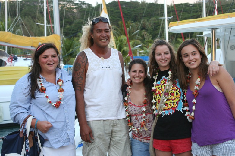 My daughter Mel (third from left) her BFFs from Camp Lane Washburn, Orlee Roza and Margaret Bylsma with our sailboat captain Turo Ariito in Tahiti.