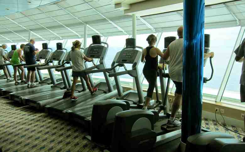 The gym aboard Royal Caribbean Freedom of the Seas