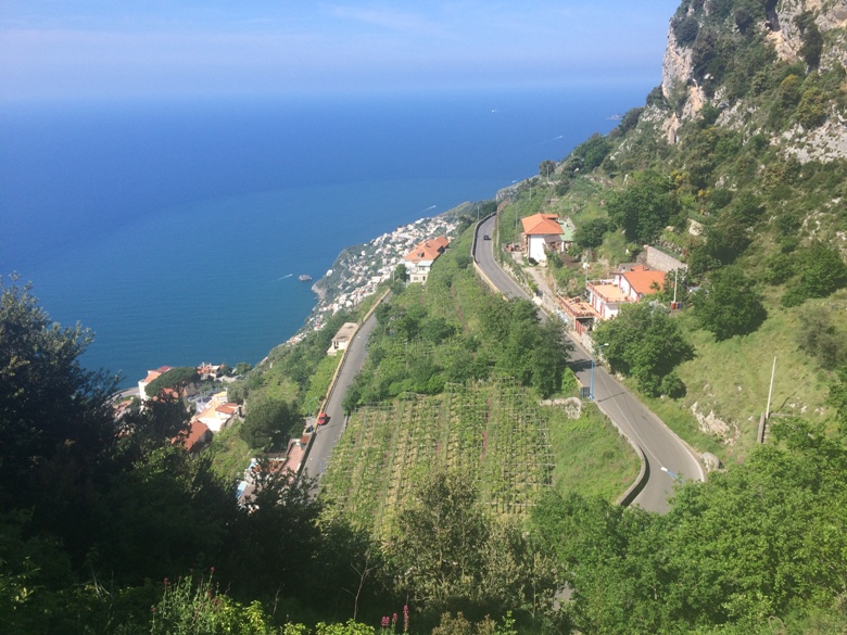 Twisting winding roads along Italy's Amalfi Coast