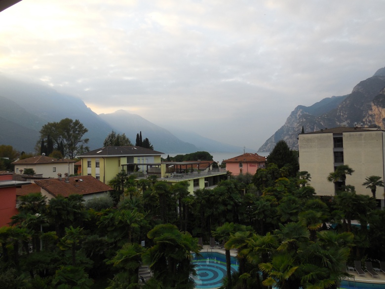 View from our balcony at the Flora Park Hotel in Riva del Garda