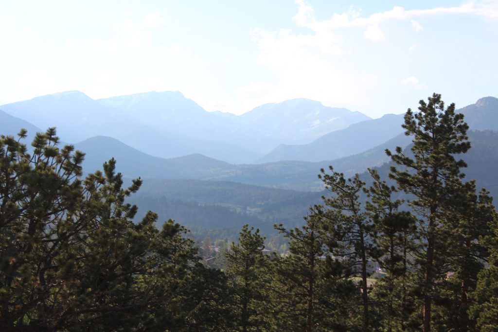 View from our cabin overlooking Continental Divide at YMCA of Rockies