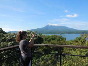 View of Mombacho Volcano from water tower at Jicaro Island Ecolodge