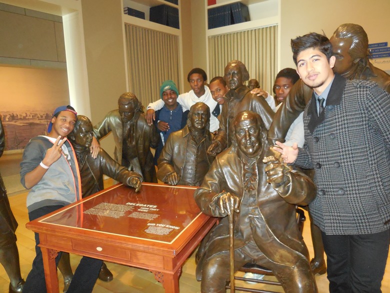 Westport ABC scholars in Signers Hall of National Constitution Center