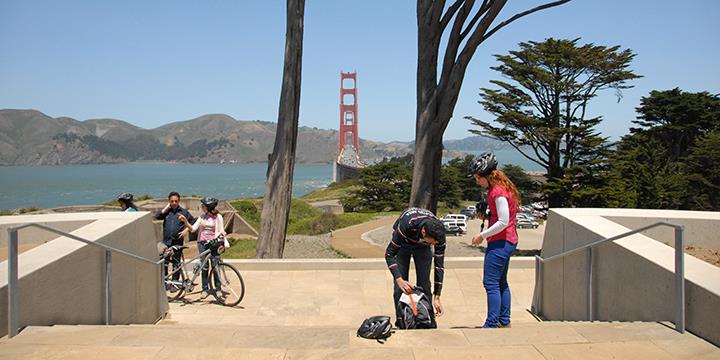 View of the Golden Gate Bridge from The Presidio