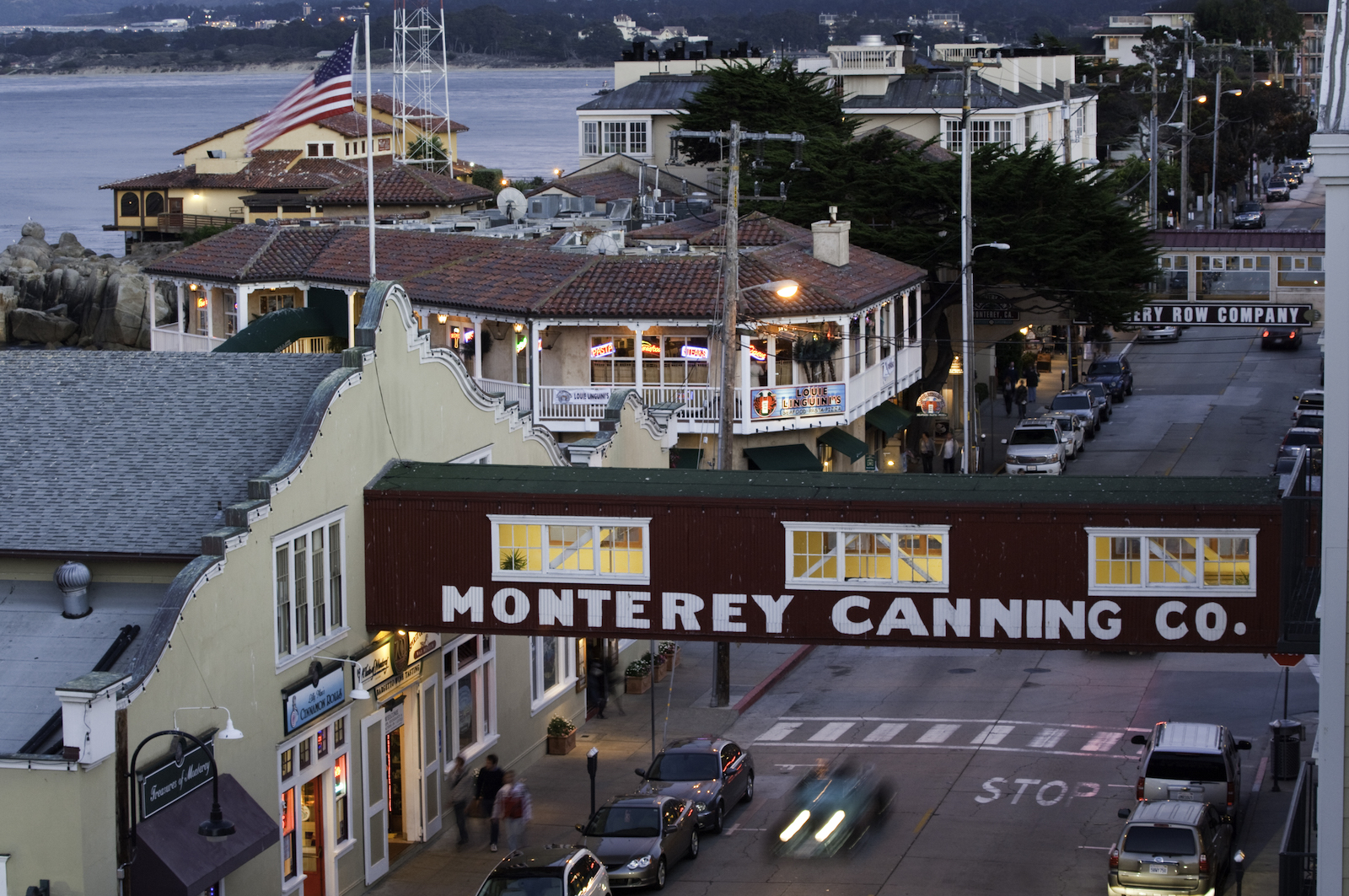 Cannery Row at twilight, Monterey, California