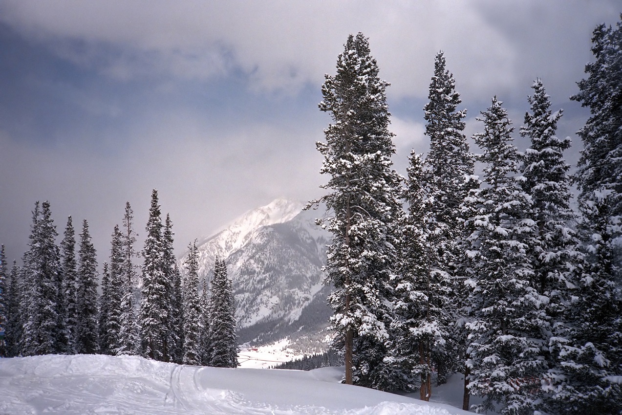 View from the top of a ski run at Copper Mountain, Colorado.