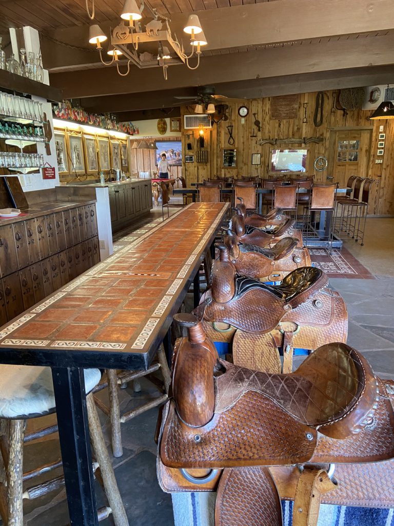 bar in the main lobby of White Stallion Ranch.