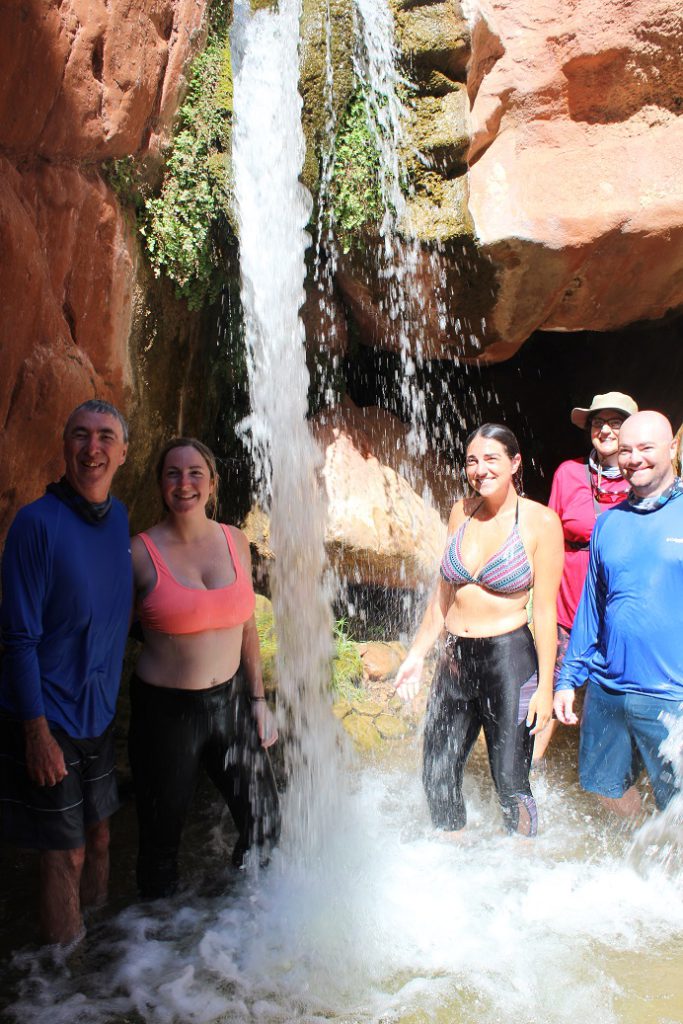 A dip under Clear Creek Falls