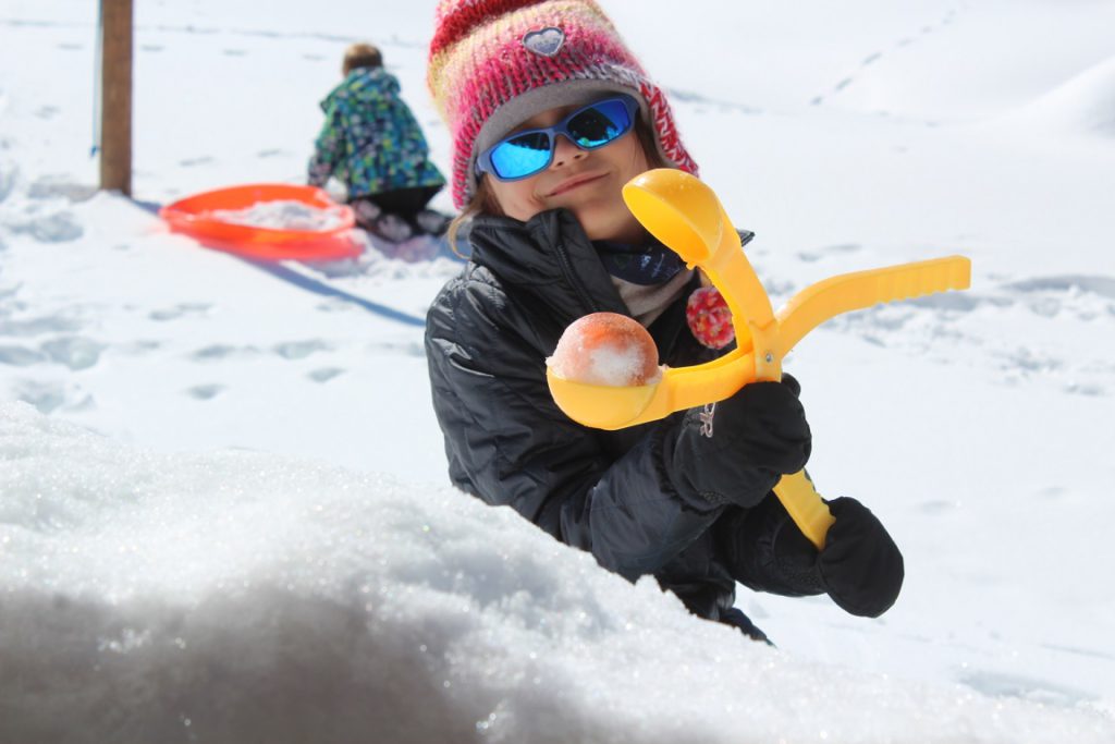 Adelyn Field seemed satistifed with her perfect decorated snowball