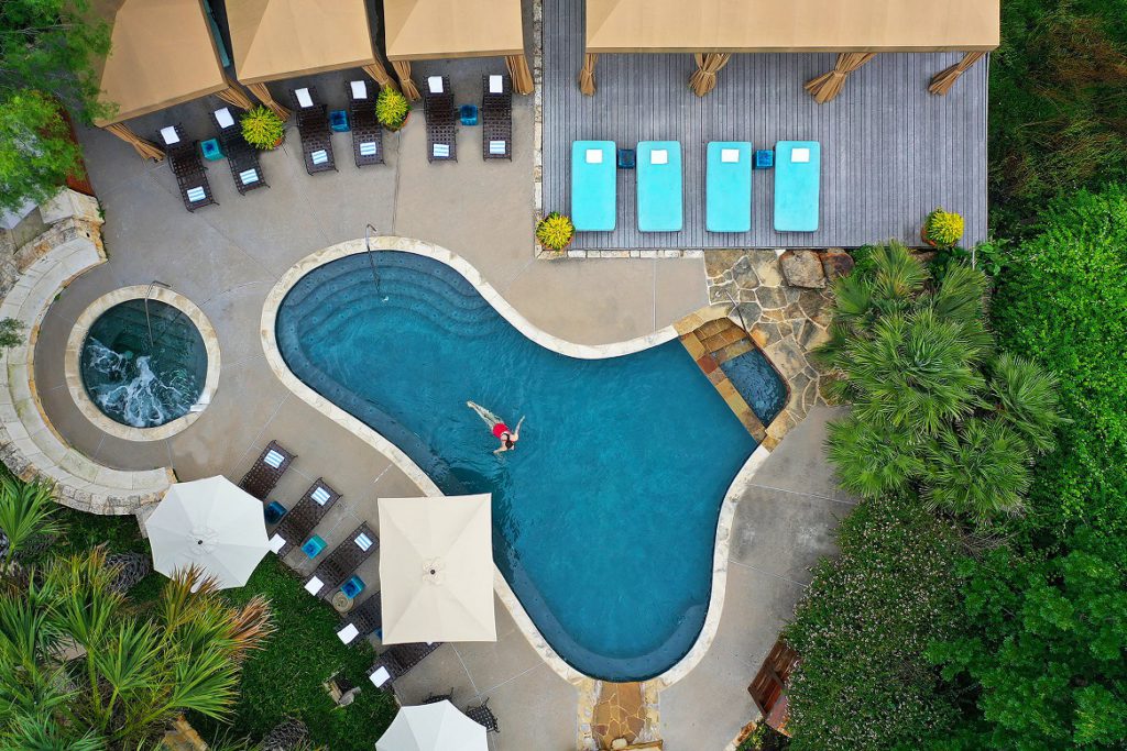 Pool area at Lake Austin Spa