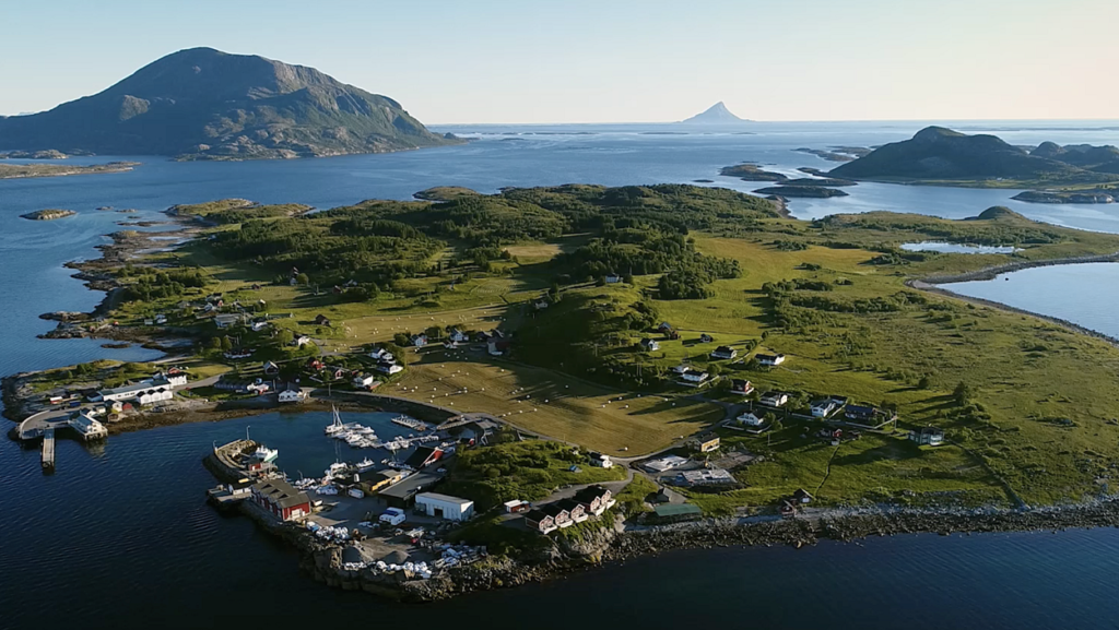 Aerial view of Norway’s Kvarøy Arctic 