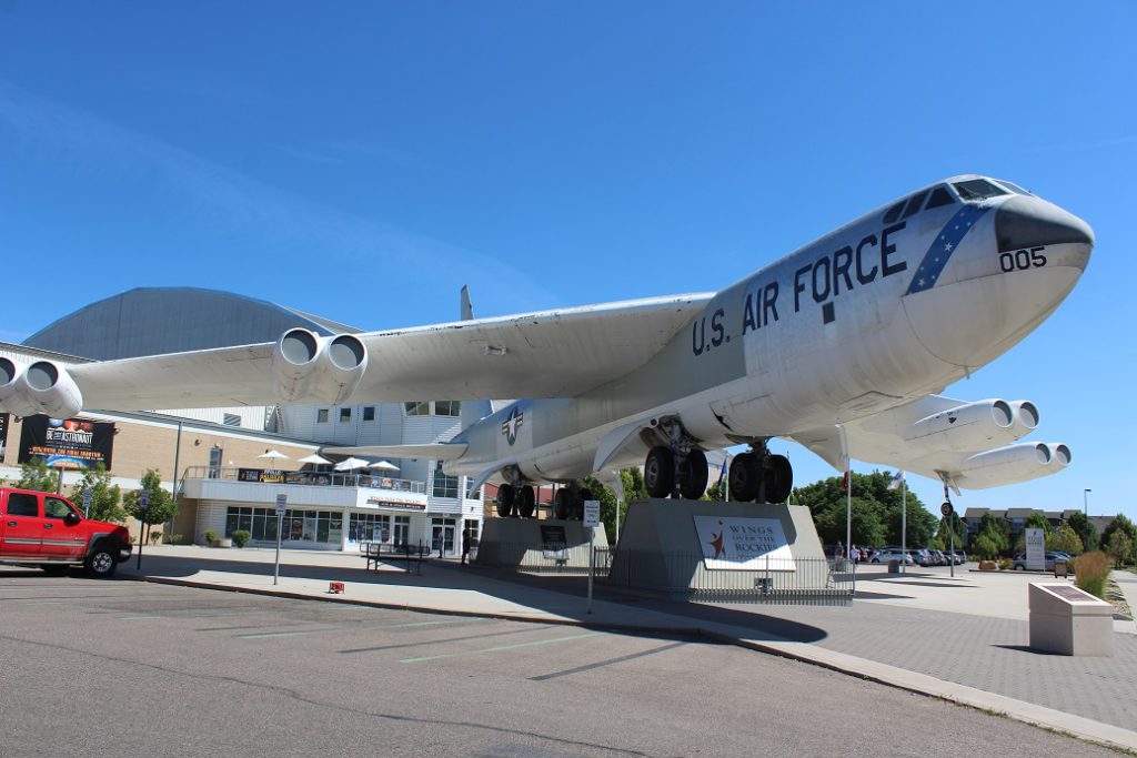 B-52 Stratofortress at entrance to Wings Over The Rockies Air and Space Museum