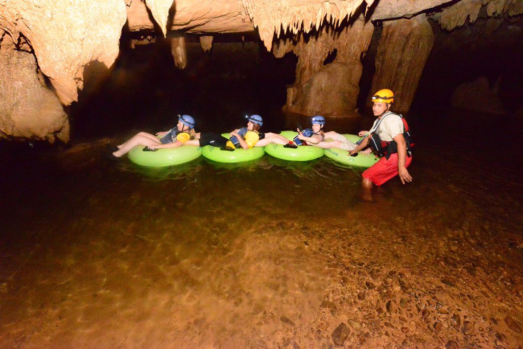 Cave tubing in Crystal Cave